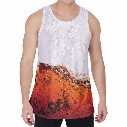 Cola Print Men's Velvet Tank Top