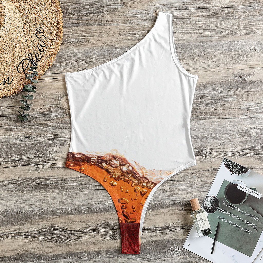 Cola Print One Shoulder Bodysuit