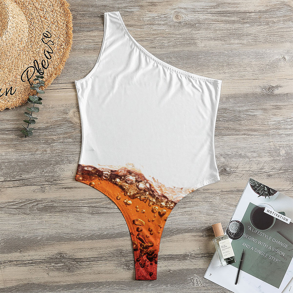 Cola Print One Shoulder Bodysuit