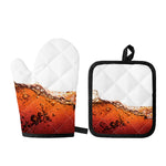 Cola Print Oven Mitt And Pot Holder Set