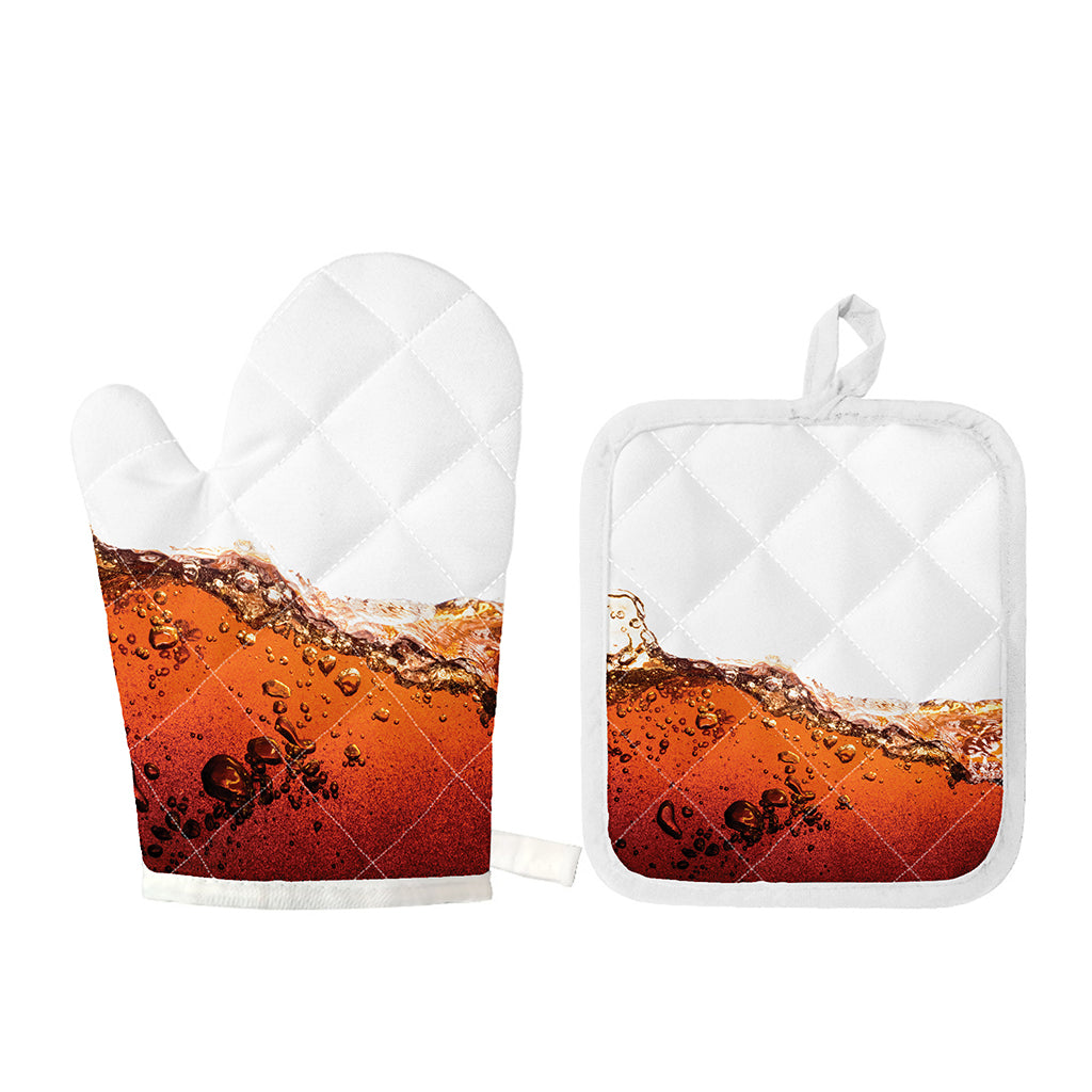 Cola Print Oven Mitt And Pot Holder Set