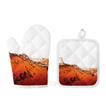 Cola Print Oven Mitt And Pot Holder Set