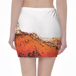 Cola Print Pencil Mini Skirt