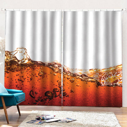 Cola Print Pencil Pleat Curtains