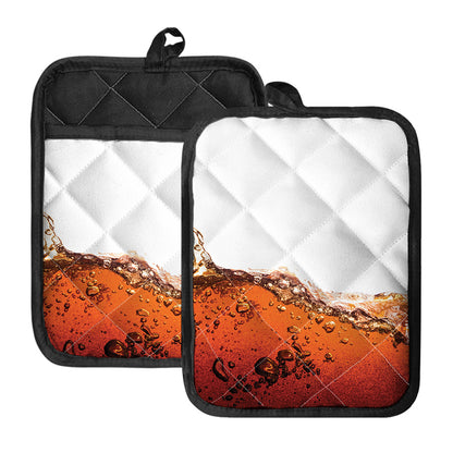 Cola Print Pot Holders With Pocket