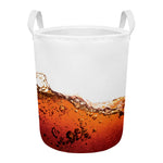Cola Print Round Laundry Basket