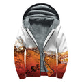 Cola Print Sherpa Lined Zip Up Hoodie