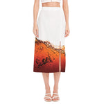 Cola Print Side Slit Midi Skirt