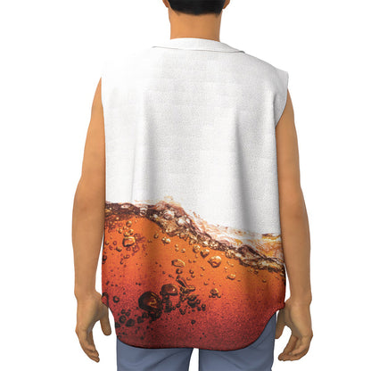 Cola Print Sleeveless Baseball Jersey