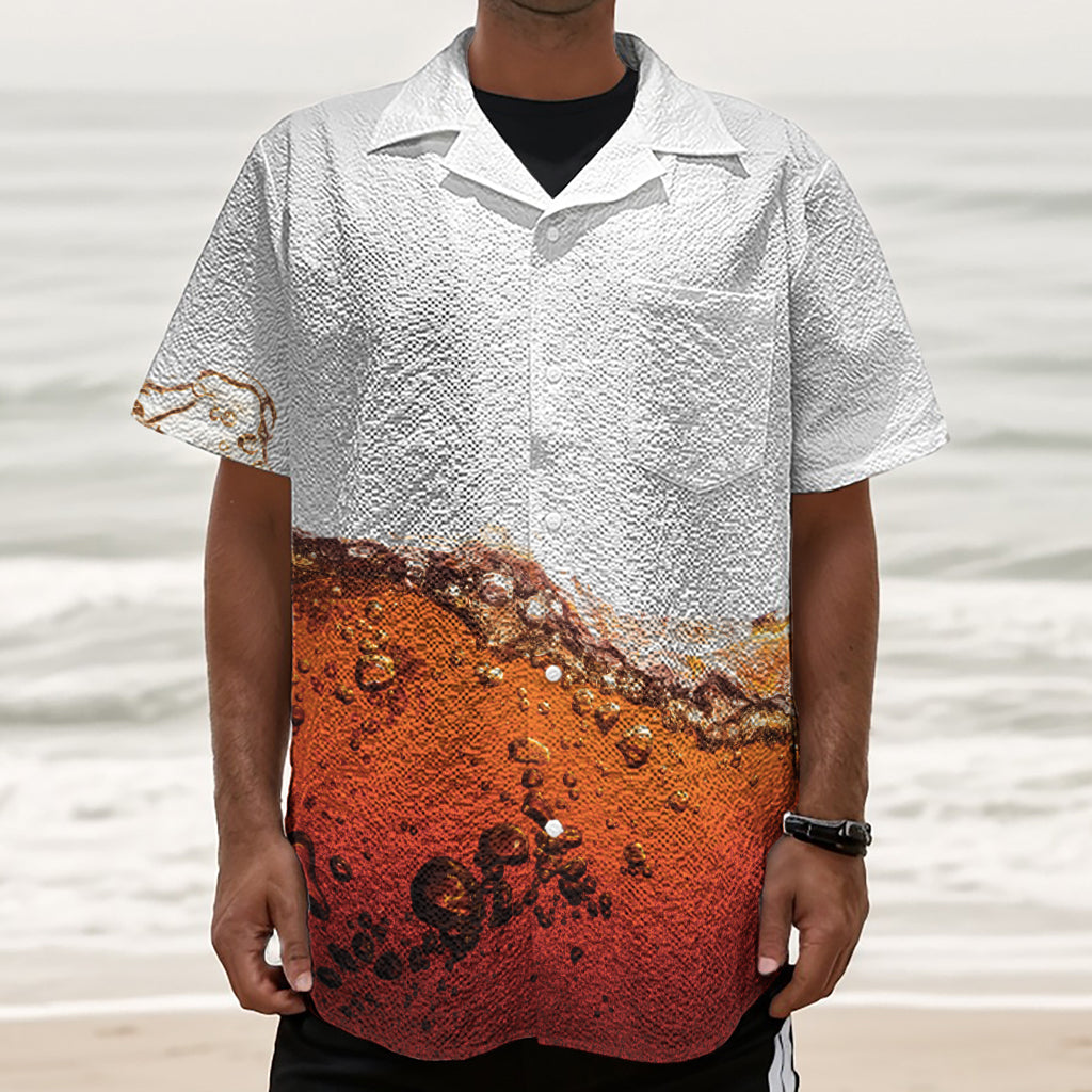 Cola Print Textured Short Sleeve Shirt