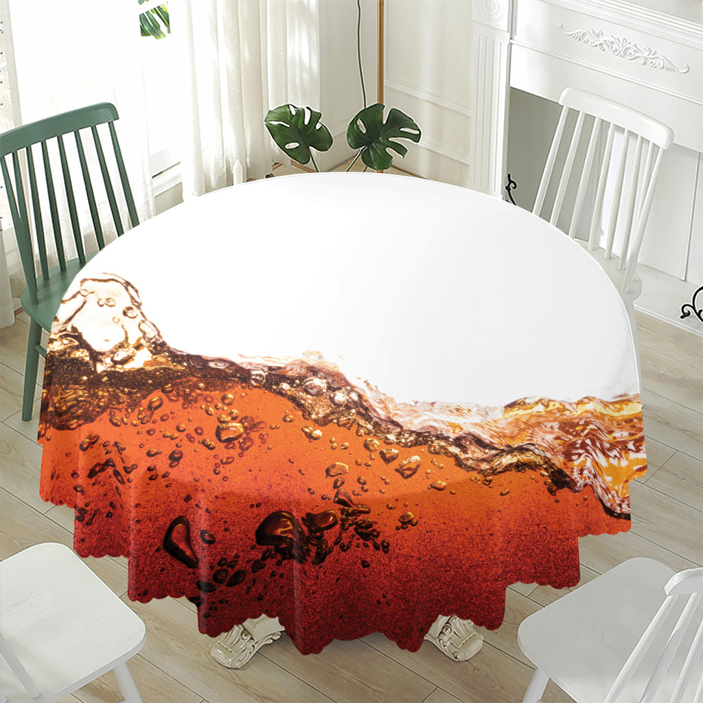 Cola Print Waterproof Round Tablecloth