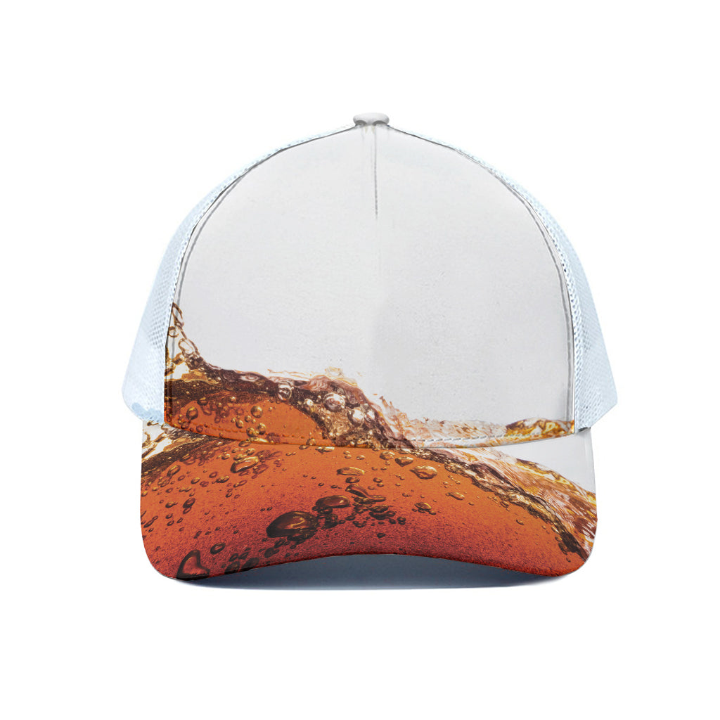 Cola Print White Mesh Trucker Cap