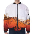 Cola Print Zip Sleeve Bomber Jacket