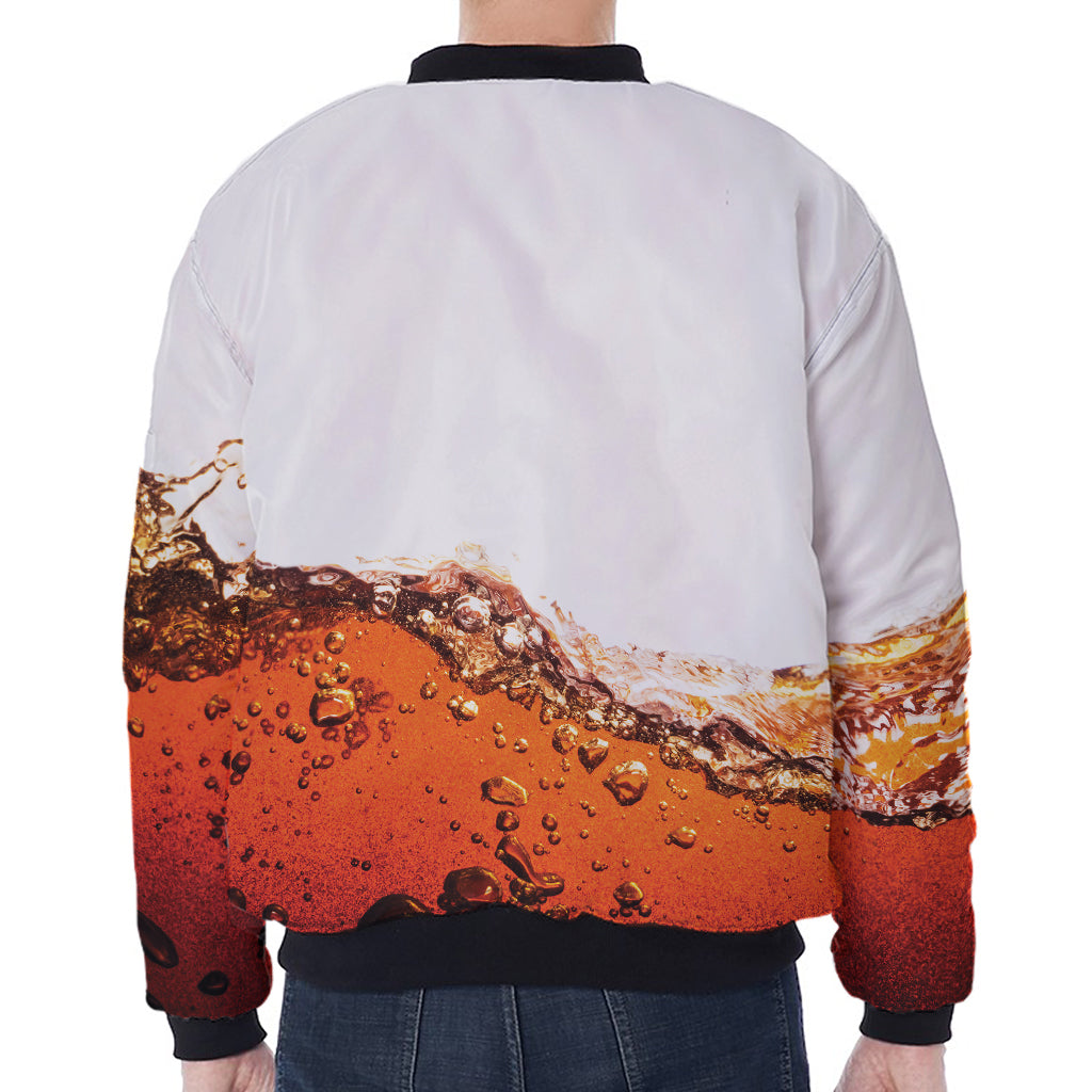 Cola Print Zip Sleeve Bomber Jacket