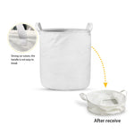White Daisy Flower Print Collapsible Laundry Basket