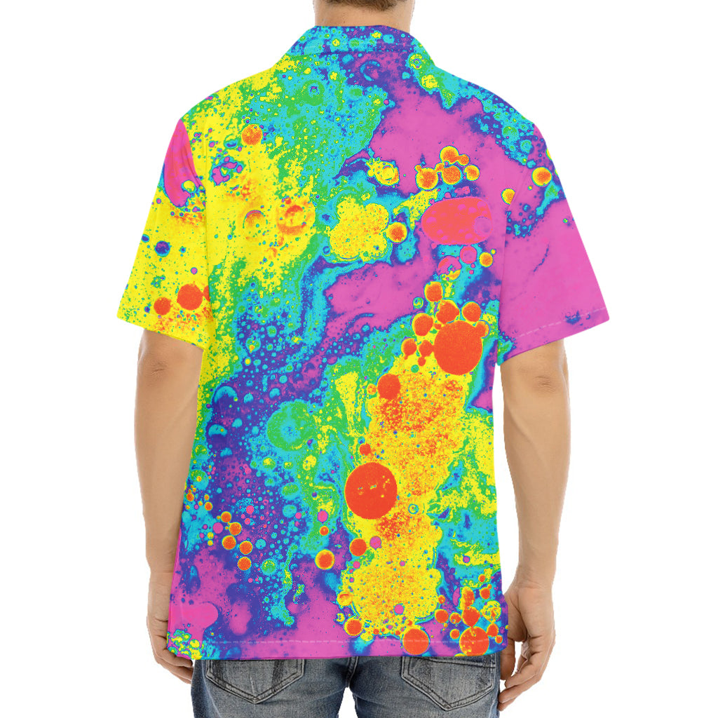 Colorful Acid Melt Print Aloha Shirt