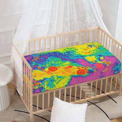 Colorful Acid Melt Print Baby Crib Sheet