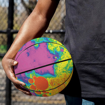 Colorful Acid Melt Print Basketball