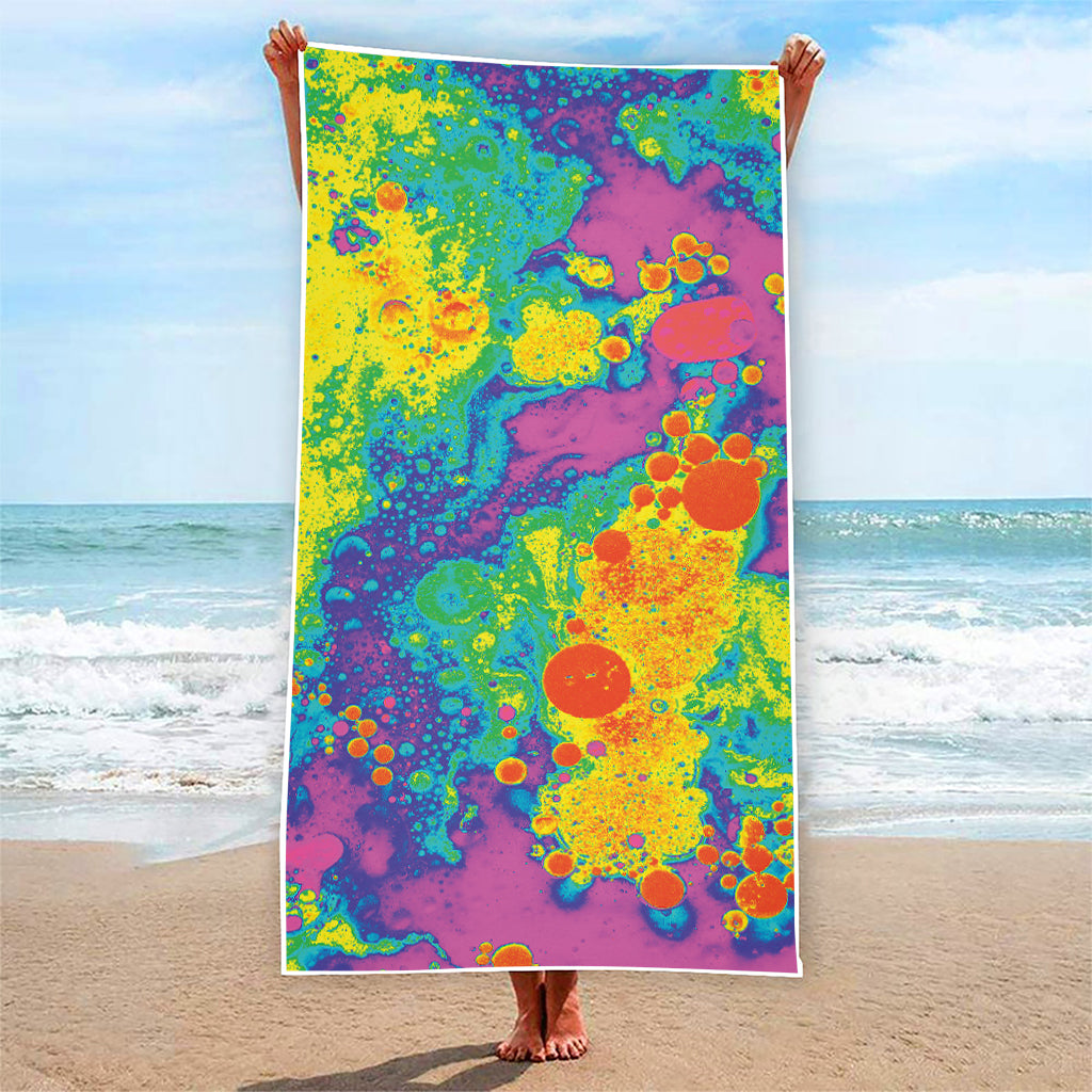 Colorful Acid Melt Print Beach Towel