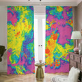 Colorful Acid Melt Print Dimout Pencil Pleat Curtains