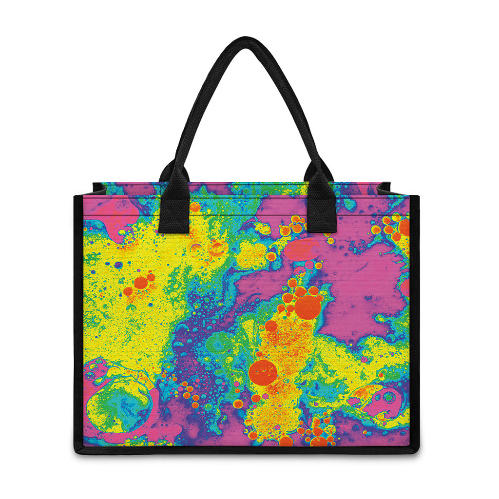 Colorful Acid Melt Print Canvas Tote Bag