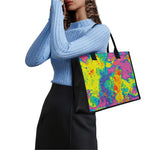 Colorful Acid Melt Print Canvas Tote Bag