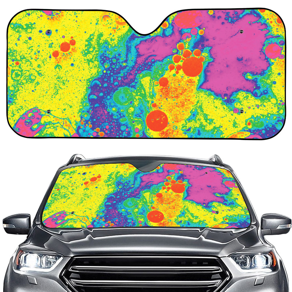 Colorful Acid Melt Print Car Windshield Sun Shade