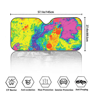 Colorful Acid Melt Print Car Windshield Sun Shade