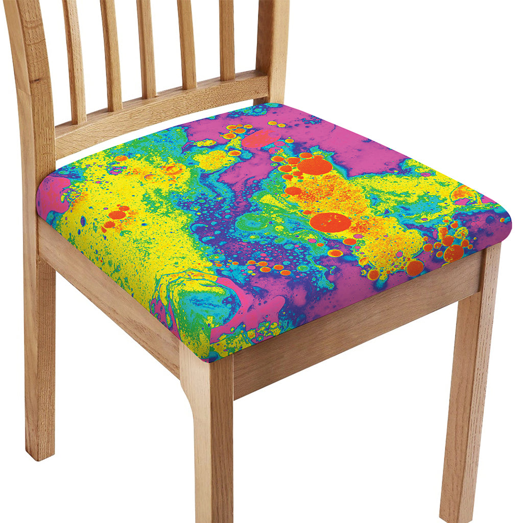 Colorful Acid Melt Print Chair Cushion Cover