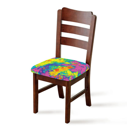 Colorful Acid Melt Print Chair Cushion Cover