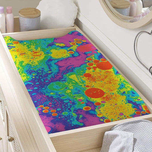 Colorful Acid Melt Print Changing Pad Cover