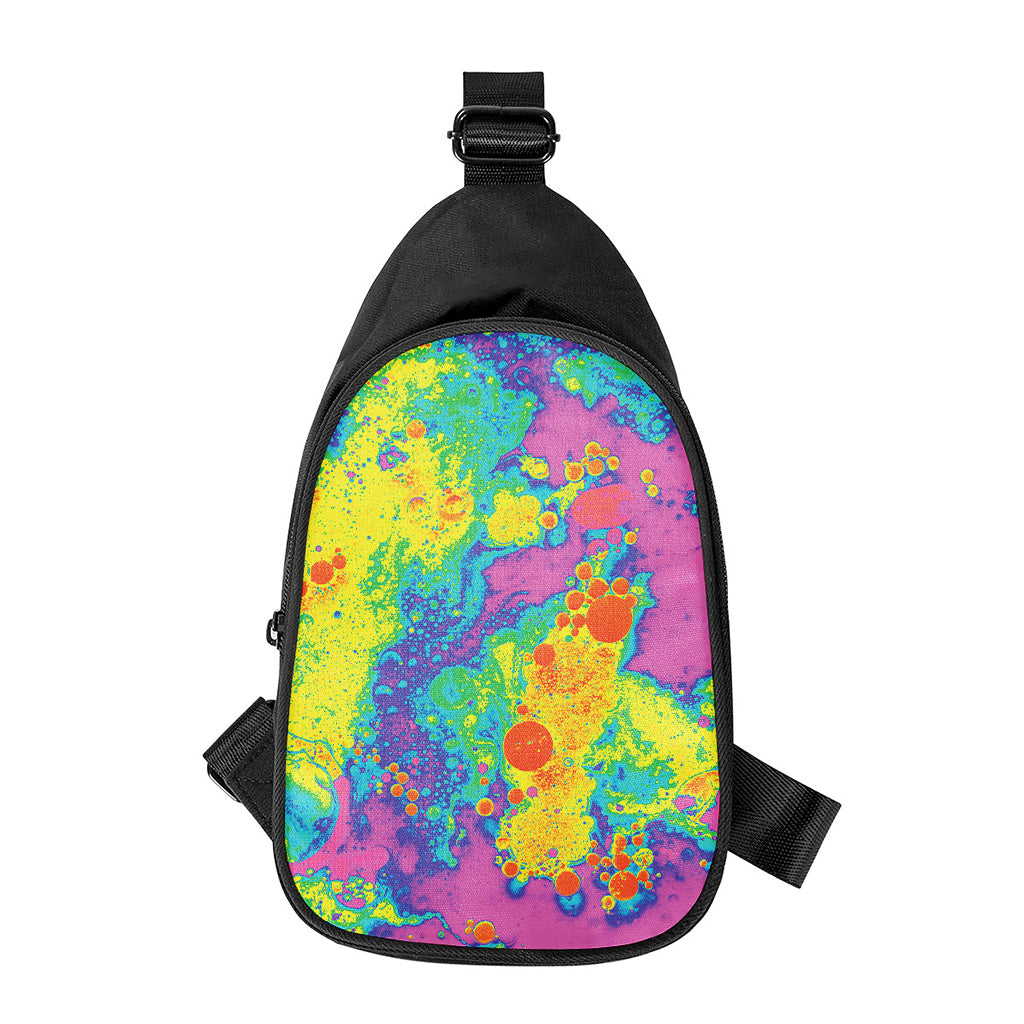 Colorful Acid Melt Print Chest Bag