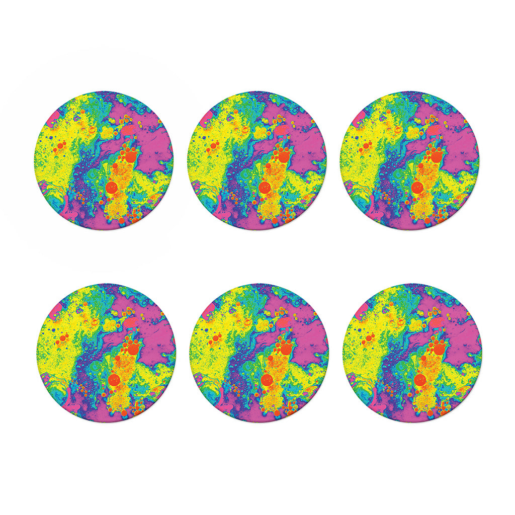 Colorful Acid Melt Print Coaster Set