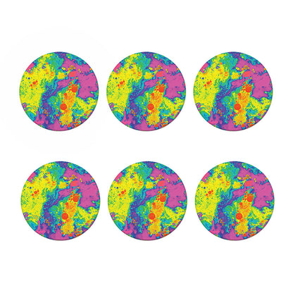 Colorful Acid Melt Print Coaster Set