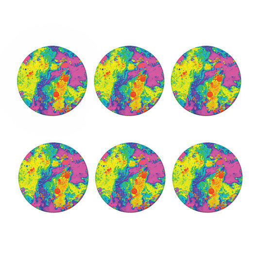 Colorful Acid Melt Print Coaster Set