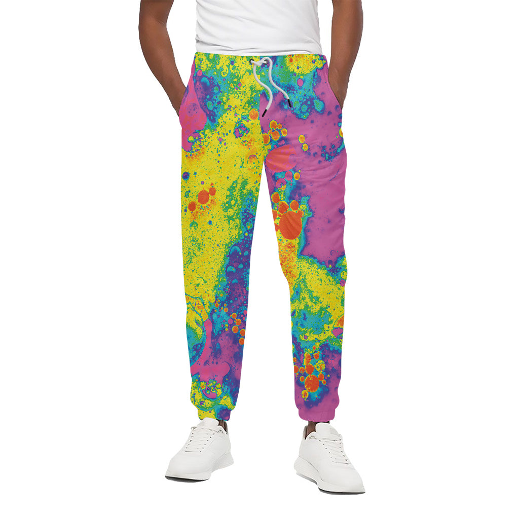 Colorful Acid Melt Print Cotton Pants