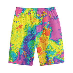 Colorful Acid Melt Print Cotton Shorts