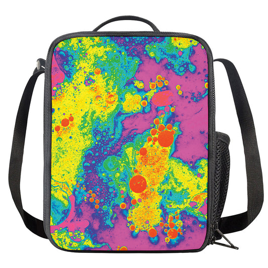 Colorful Acid Melt Print Crossbody Lunch Bag
