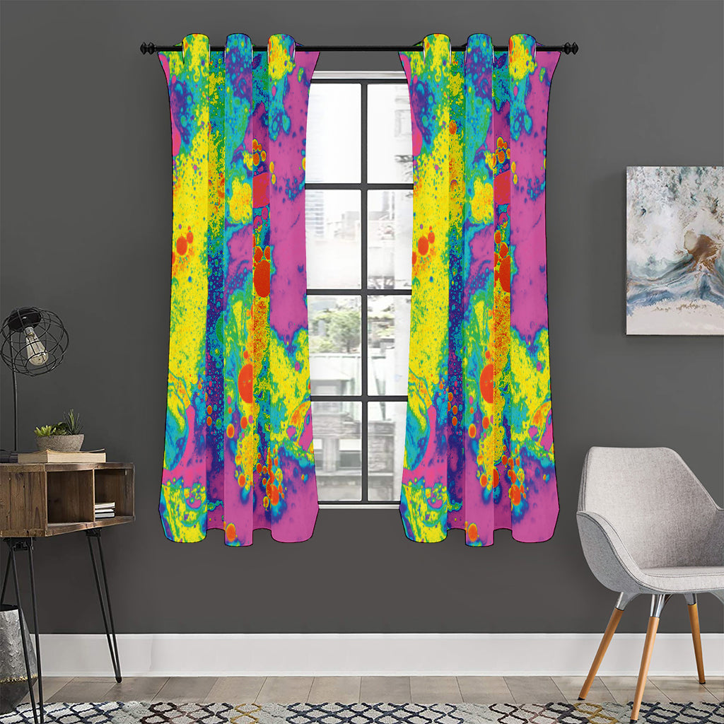 Colorful Acid Melt Print Curtain