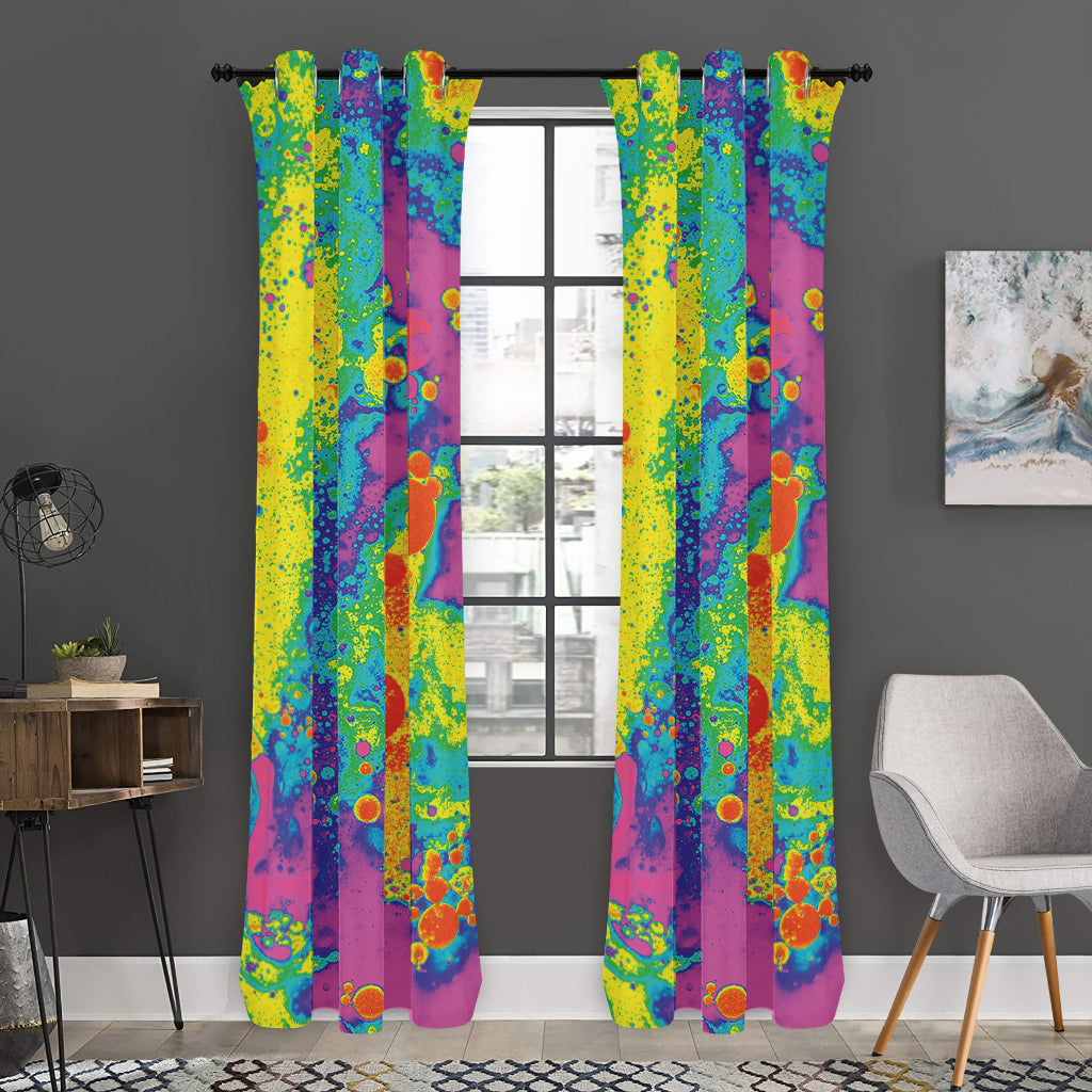 Colorful Acid Melt Print Curtain