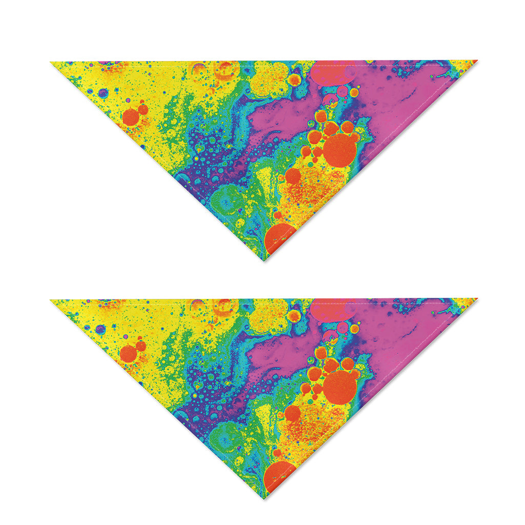 Colorful Acid Melt Print Dog Bandana