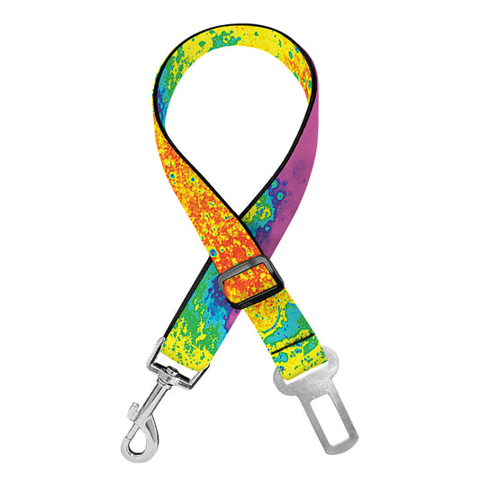 Colorful Acid Melt Print Dog Seat Belt