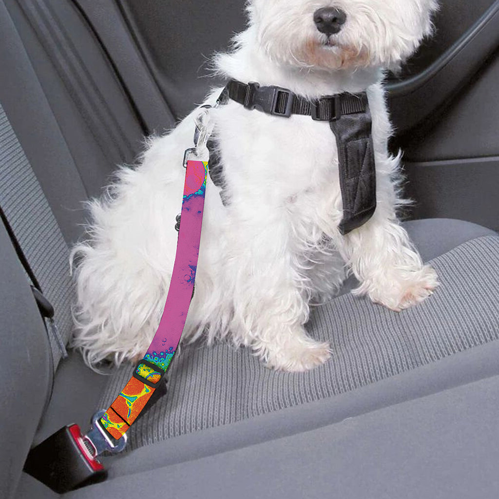Colorful Acid Melt Print Dog Seat Belt