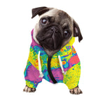 Colorful Acid Melt Print Dog Zip Up Hoodie