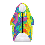 Colorful Acid Melt Print Dog Zip Up Hoodie