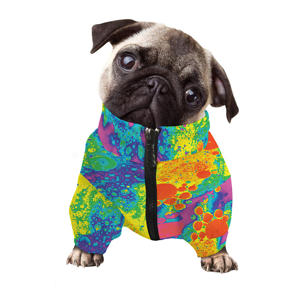 Colorful Acid Melt Print Dog Zip Up Jacket