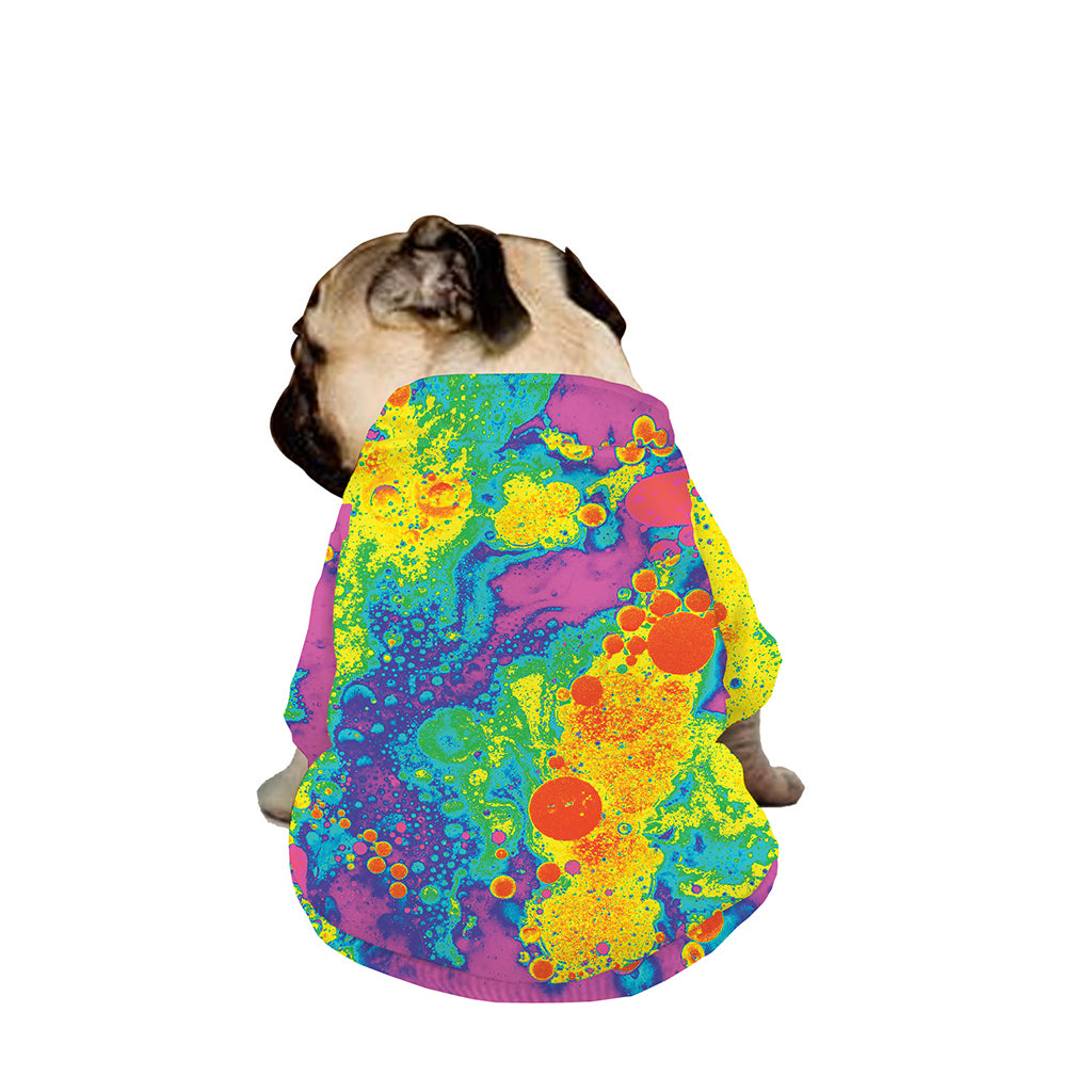 Colorful Acid Melt Print Dog Zip Up Jacket