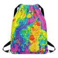 Colorful Acid Melt Print Drawstring Backpack