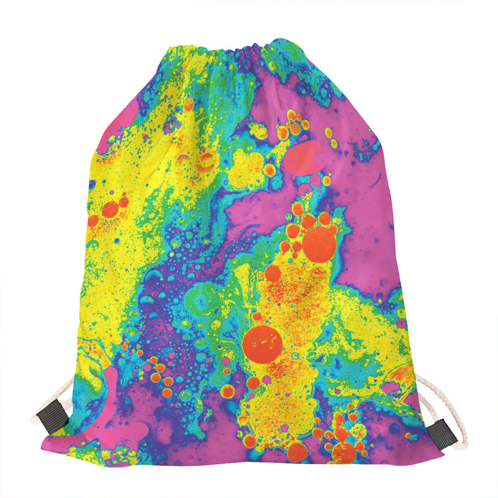 Colorful Acid Melt Print Drawstring Bag