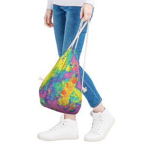 Colorful Acid Melt Print Drawstring Bag